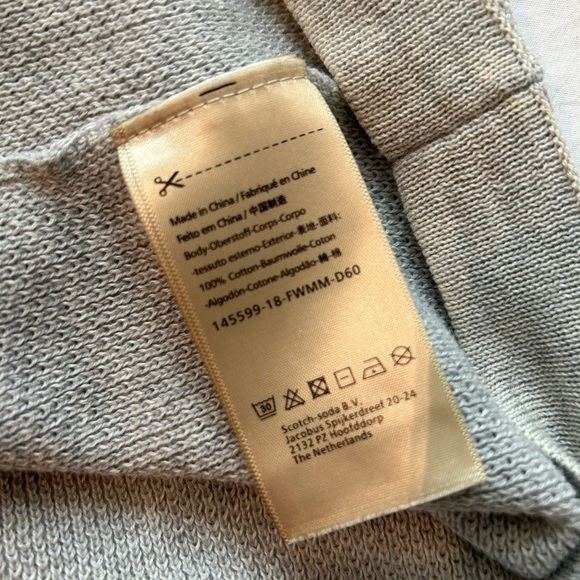 Scotch & Soda LIGHT GREY Textured Crewneck Sweater Pull Over Size M - Picture 9 of 11